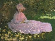 Claude Monet A Woman in a Garden,Spring time France oil painting artist